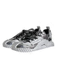 Silver Polyester NS1 Low Top Sneakers Shoes