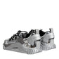 Silver Polyester NS1 Low Top Sneakers Shoes