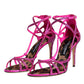 Pink Strass Ankle Strap Heels Sandals Shoes