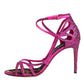 Pink Strass Ankle Strap Heels Sandals Shoes