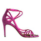 Pink Strass Ankle Strap Heels Sandals Shoes