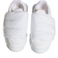 White Padded Fabric Low Top Sneakers Shoes