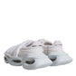 White Padded Fabric Low Top Sneakers Shoes