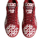 White Red Leather DG Mania Sneakers Shoes