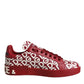 White Red Leather DG Mania Sneakers Shoes