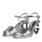 Silver KEIRA Heels Ankle Strap Sandals Shoes