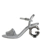 Silver KEIRA Heels Ankle Strap Sandals Shoes