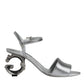 Silver KEIRA Heels Ankle Strap Sandals Shoes