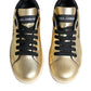 Gold Portofino Calf Leather Sneakers Shoes