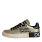 Gold Portofino Calf Leather Sneakers Shoes