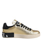 Gold Portofino Calf Leather Sneakers Shoes