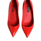 Red Patent Leather Kitten Heels Pumps Shoes