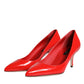 Red Patent Leather Kitten Heels Pumps Shoes