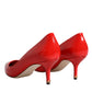 Red Patent Leather Kitten Heels Pumps Shoes