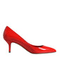 Red Patent Leather Kitten Heels Pumps Shoes