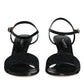 Black KEIRA Heels Ankle Strap Sandals Shoes