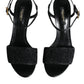 Black KEIRA Heels Ankle Strap Sandals Shoes