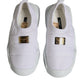 White Padded Fabric Low Top Sneakers Shoes