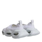 White Padded Fabric Low Top Sneakers Shoes