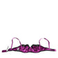 Purple Silk Underwired Balconette Bra Underwear