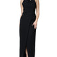 Black Sleeveless Halter Sheath Long Gown Dress