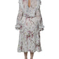 White Floral Ruffles Lace Long Sleeves Maxi Dress