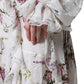 White Floral Ruffles Lace Long Sleeves Maxi Dress