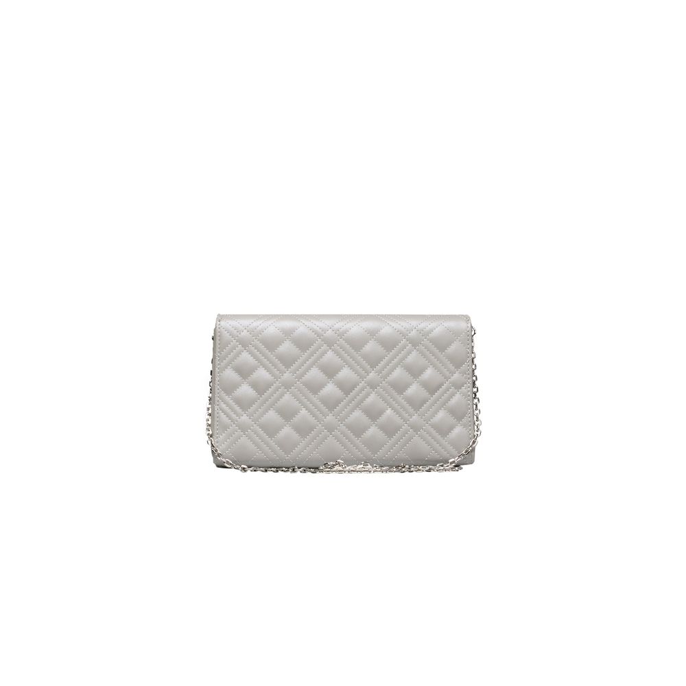 Silver Polyethylene Crossbody Bag