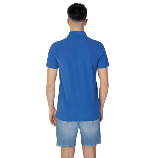 Blue Polyester Polo Shirt