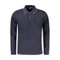 Blue Cotton Men Polo Shirt