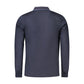 Blue Cotton Men Polo Shirt