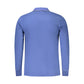 Blue Cotton Men Polo Shirt