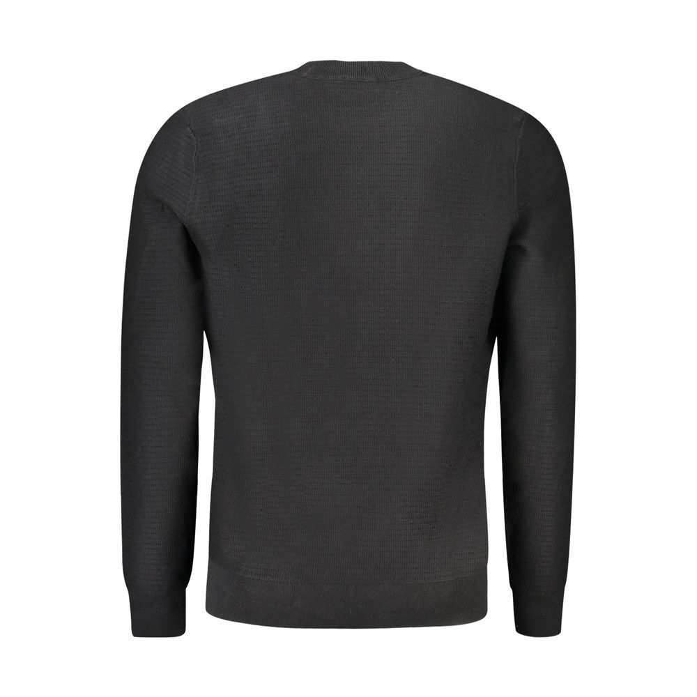 Black Cotton Men Sweater