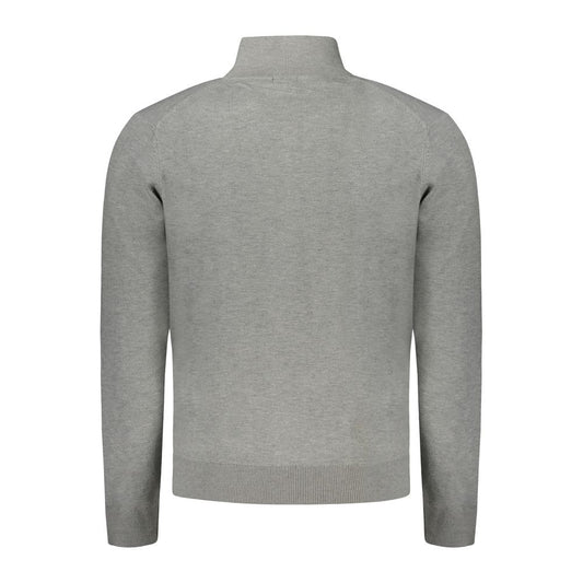 Gray Polyamide Mens Cardigan