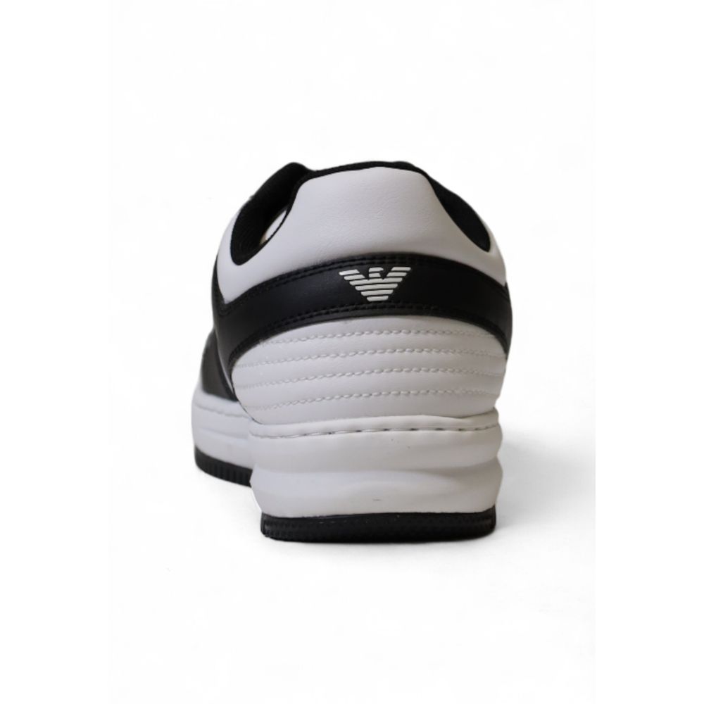 Black And White Polyester Sneaker