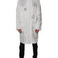 White Hooded Parka Polyester Trench Coat Jacket