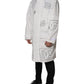 White Hooded Parka Polyester Trench Coat Jacket