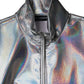 Silver Iridescent Full Zip Men Bomber Jacket