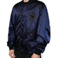 Blue Crown Heart Full Zip Men Bomber Jacket