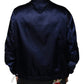 Blue Crown Heart Full Zip Men Bomber Jacket