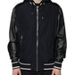 Black Hooded Full Zip Men Bomber Jacket