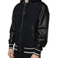 Black Hooded Full Zip Men Bomber Jacket