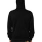 Black Cotton Full Zip Hooded Bomber Jacket