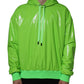 Green Polyester Hooded Men Pullover Sweater