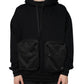 Black Hooded Pullover Men Sweatshirt Sweater