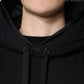 Black Hooded Pullover Men Sweatshirt Sweater