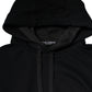 Black Hooded Pullover Men Sweatshirt Sweater