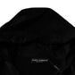 Black Viscose Full Zip Hooded Bomber Jacket