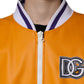 Orange White Full Zip Jersey Bomber Jacket