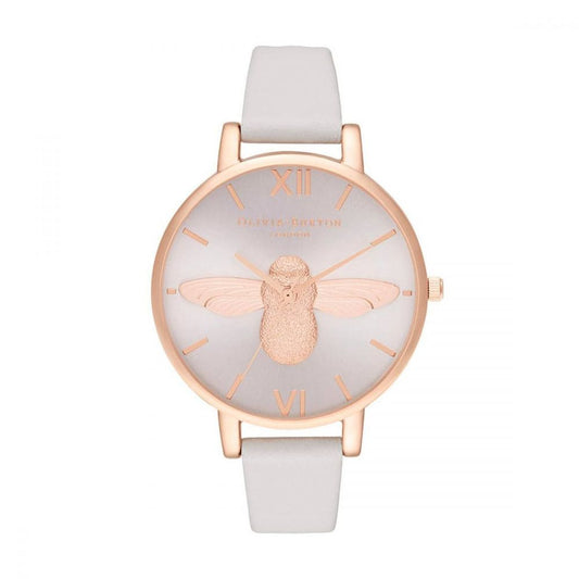 Beige Synthetic Leather Watch